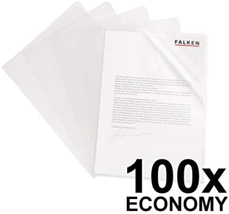Falken 100er Pack Klarsichthüllen DIN A4 Economy Transparent für Büro