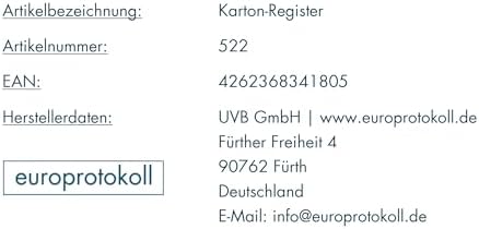 europrotokoll Karton-Register DIN A4 12-teilig bunt strapazierfähig mit 6-farbigem Verlauf