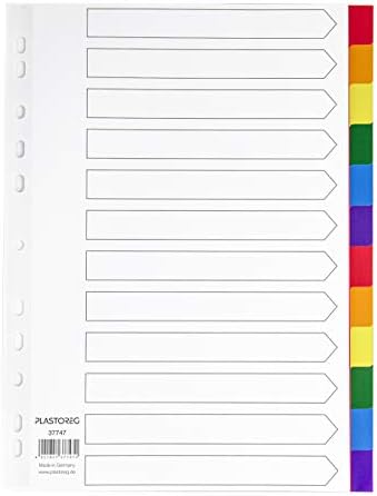 5er Set Bunte Stabile PP Trennblätter DIN A4 mit Beschrifbaren Deckblättern - Ideal für Büro-Organisation