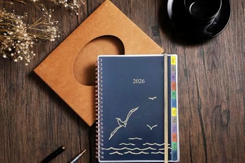 Kalender 2026 A5 Deutsch Wochenplaner mit Tabs Passwort Notizen Spiralbindung 1 Woche 2 Seiten