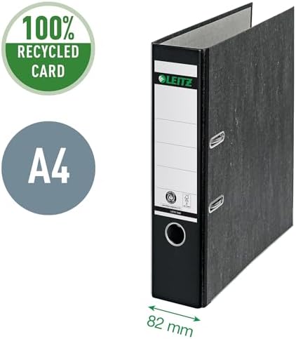 Leitz Qualitäts-Ordner 3er-Pack A4 8 cm Rückenbreite Schwarz Wolkenmarmor-Papier