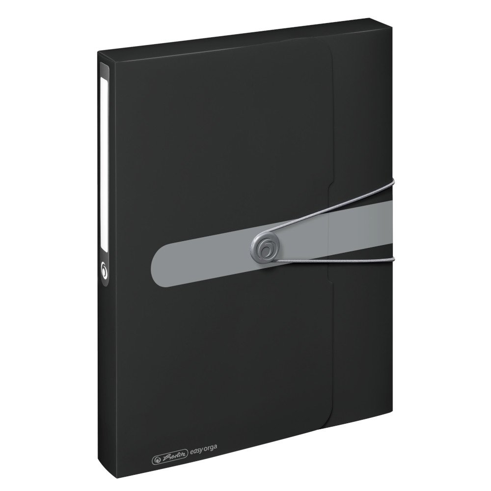 Herlitz Sammelbox A4 PP schwarz 4 cm Rückenetikett Design-Aufdruck
