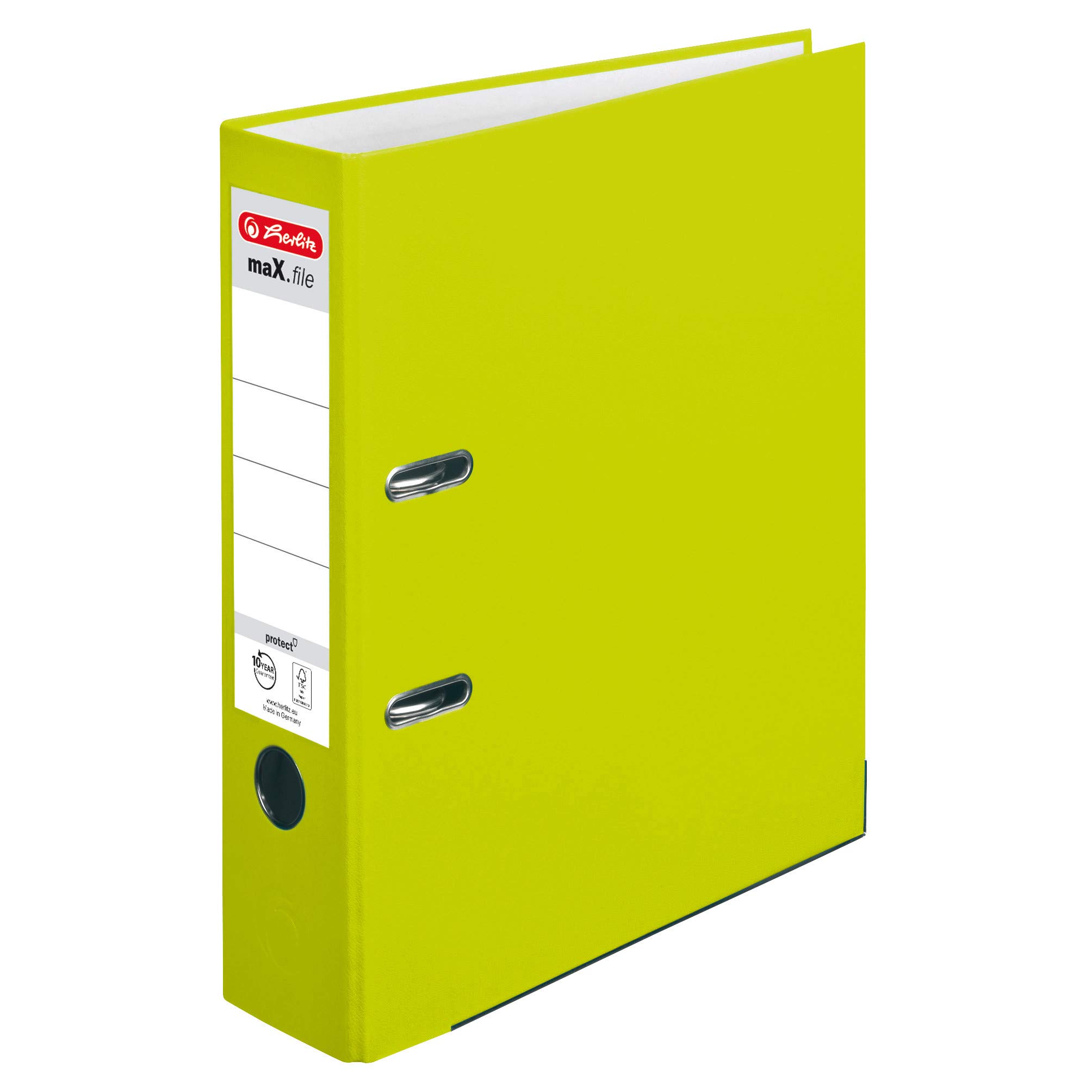 Herlitz maX.file protect Ordner A4 8cm Neon-Grün 5er Pack