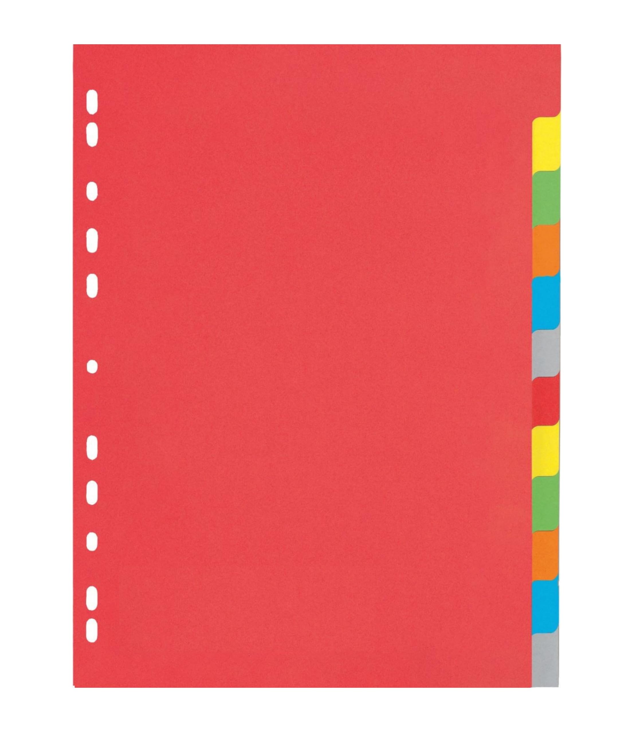 europrotokoll Karton-Register DIN A4 12-teilig bunt strapazierfähig mit 6-farbigem Verlauf