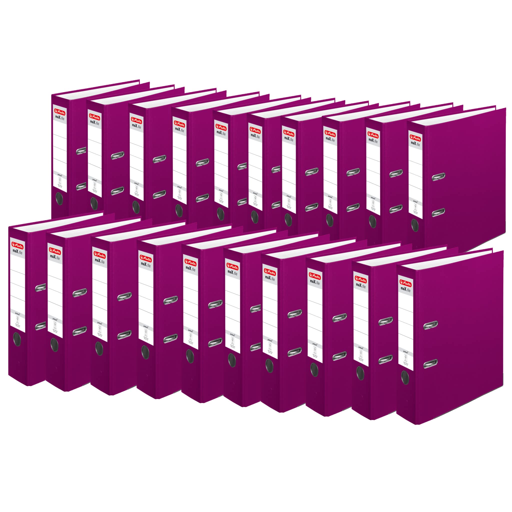 Herlitz maX.file protect Ordner A4 Kantenschutz 8 cm Rückenbreite Beere Violett 20 Stück