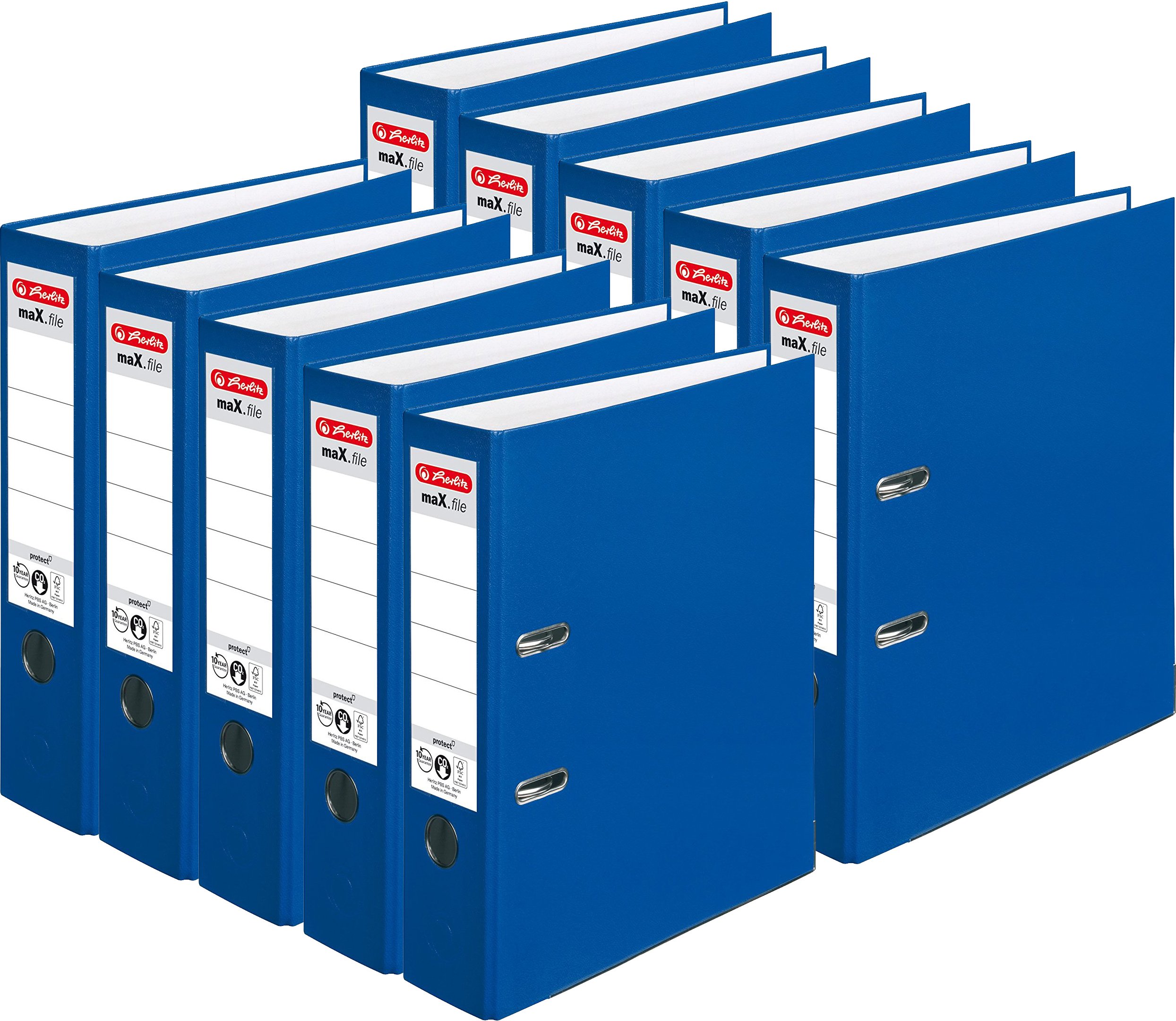 Herlitz maX.File Protect Ordner A4 8 cm breit 10er Pack blau